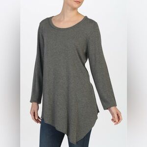 Kenar 100% Kashmir, cozy, whimsy, charcoal oversize asymmetric Sweater large